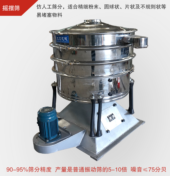 摇摆筛仿照人工筛分，可满足高精度、高产量筛分要求