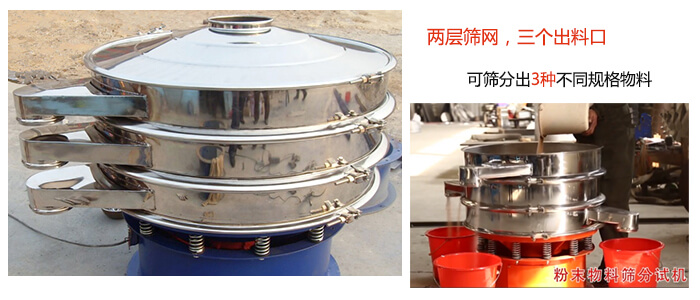 三个出料口，两层筛网