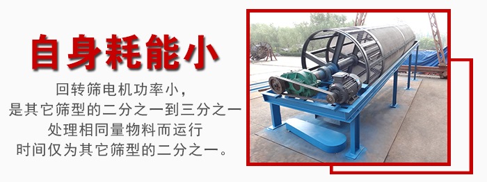 滚筒筛耗能小，使用寿命长，维修方便